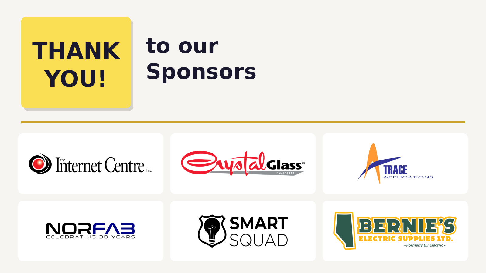 Thank you to our sponsors, with all sponsor logos
