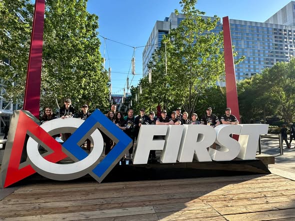 The FIRST logo sign at the World Championship venue in Houston